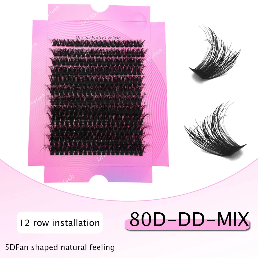 12列の80D/100D/120Dクラスタまつげメイクアップまつげエクステンションナチュラルつけまつげ3Dまつげツール