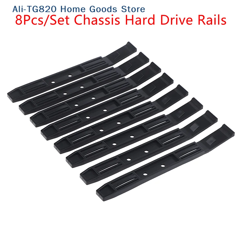 [TG820]4 Pairs Black Chassis Hard Drive Mounting Desktop Hard Disk Bracket Computer Cooler Mounting Rail HDD Shelf Slider