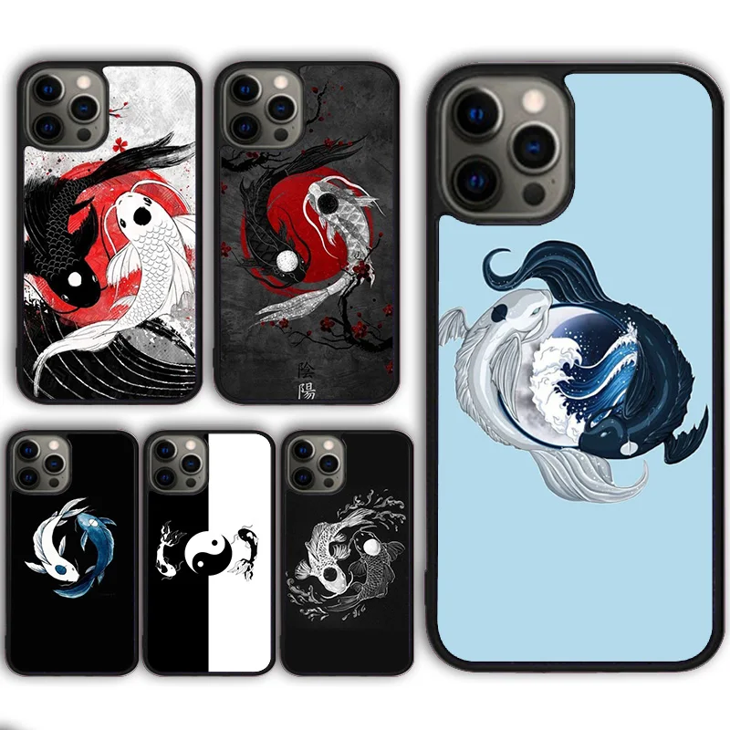 Yin Yang Koi fish art Phone Case Cover for iPhone 16 15 SE2020 13 14 11 12 Mini Pro Max 6 7 8 Plus  coque fundas Shell