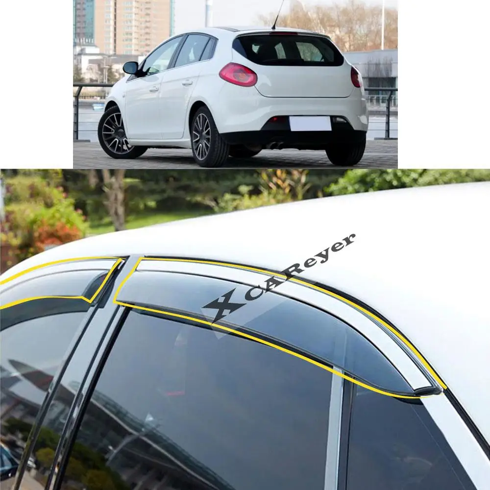 

For FIAT Bravo 2008 2009 2010 2011 2012 2013 Car Body Styling Sticker Plastic Window Glass Wind Visor Rain/Sun Guard Vent Parts