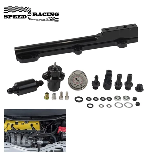 Imagen 1 del producto Para Acura/Honda Integra Civic D15B7 D15B8 D16A6 D16Z6 D-Series CRX Kit de riel de combustible de calibre regulador de presión de combustible de aluminio