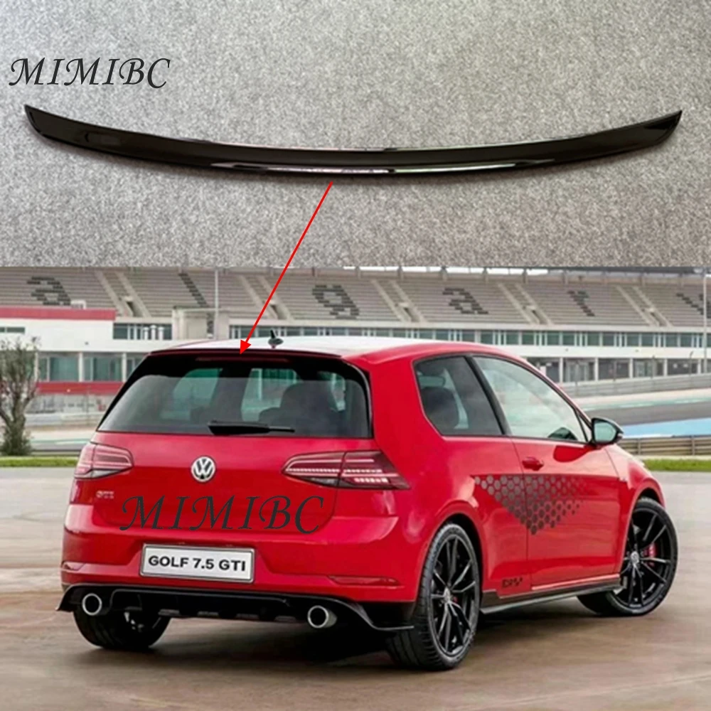 FOR Volkswagen Golf MK7 MK7.5 Standard R-Line and GTI 2013-2020 Gloss Black TCR Style Rear Roof Spoiler Wing Lip Fit