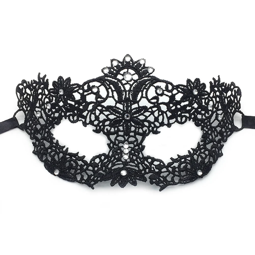 

Half Face Mask Black Lace Eye Mask For Halloween Masquerade Party Flower Heart Design Reusable Adjustable