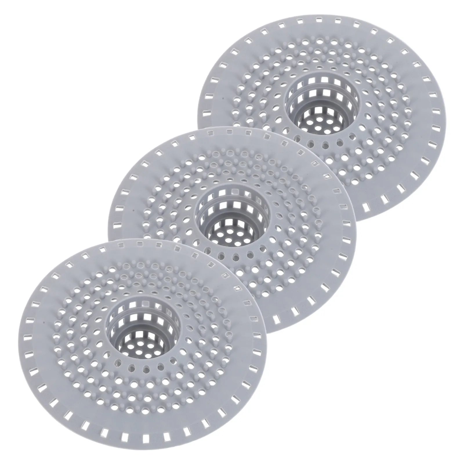 

3pcs Bathroom Floor Drain Cover 4.83" Silicone Fine Mesh Shower Drain Filter Hair Clog Prevention Tub Strainer Protector For