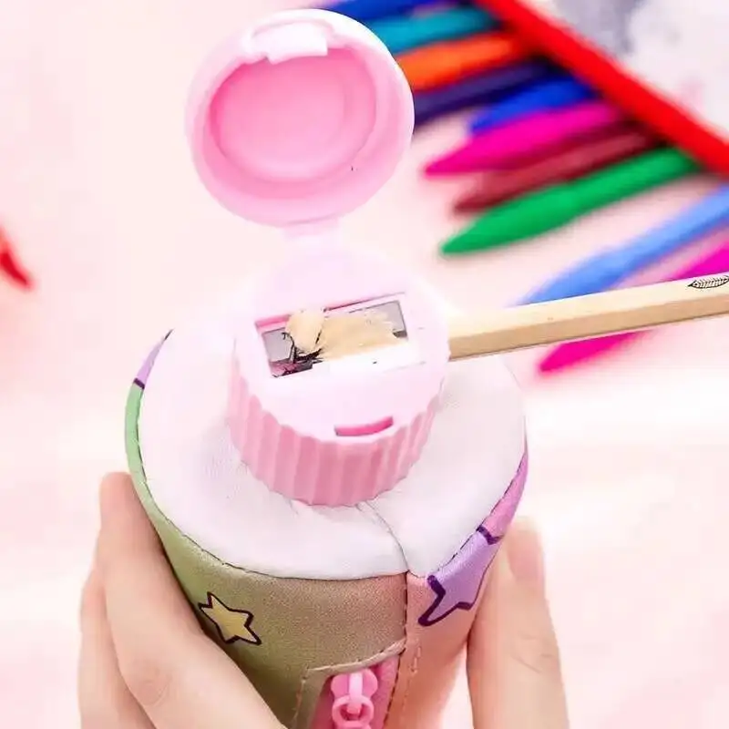 1 Pieces Lytwtw's Kawaii Cute Toothpaste Styling Pen Bag PU School Stationary Pouch Case With Pencil Sharpener