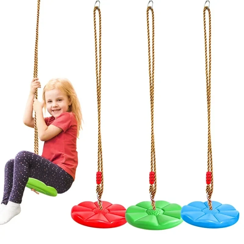 Children\'s Disc Swing Kid Indoor and Outdoor Sports Red Blue Thickened Octagonal Petal Swing Hanging Swing Toys Rocking Chair