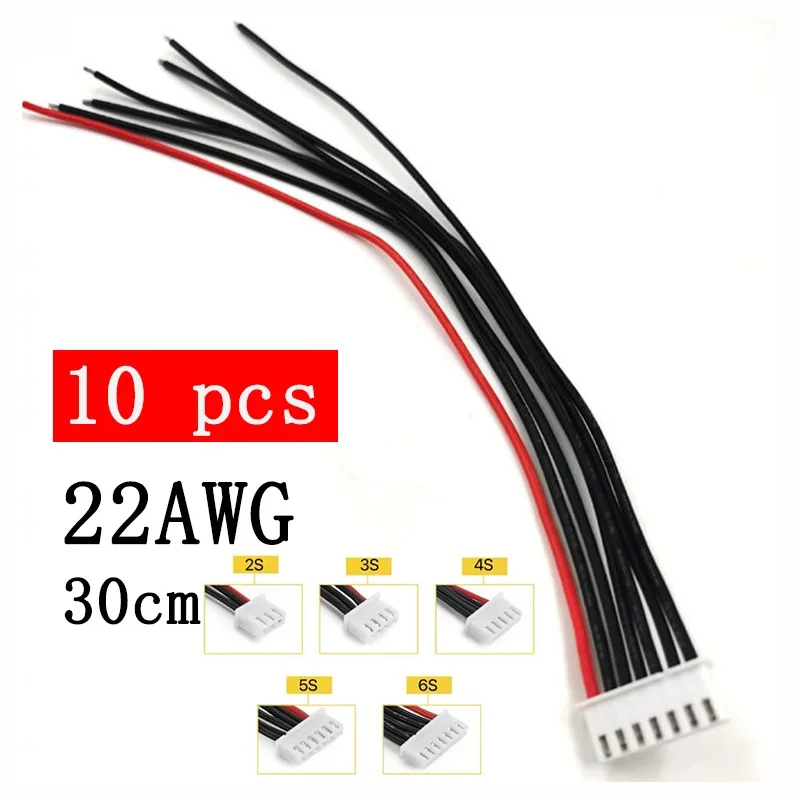 10 części/lot 1s 2s 3s 4s 5s 6s 7s 8s Lipo Battery Balance Charger Plug Line/wire/connector 22awg 300mm Jst-xh Balancer Cable