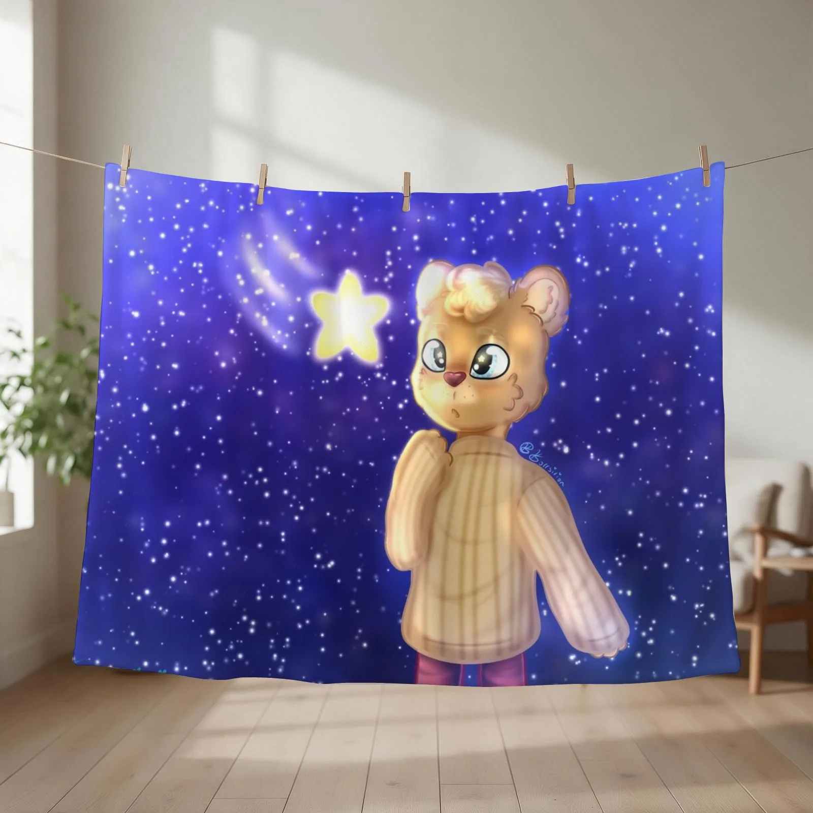 Ruben-Wish Upon A Star Throw Blanket couch cozy soft plush fuzzy picnic outdoor blanket