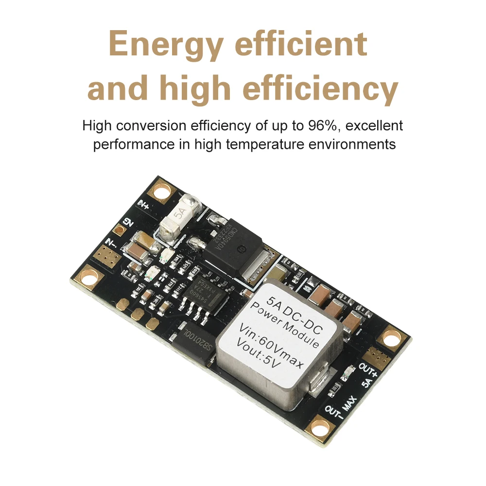 DC 6,5~60V zu DC 5V/12V Step-Down Power Board 5A High Power mit Schutz Hocheffiziente geregelte Stromversorgung