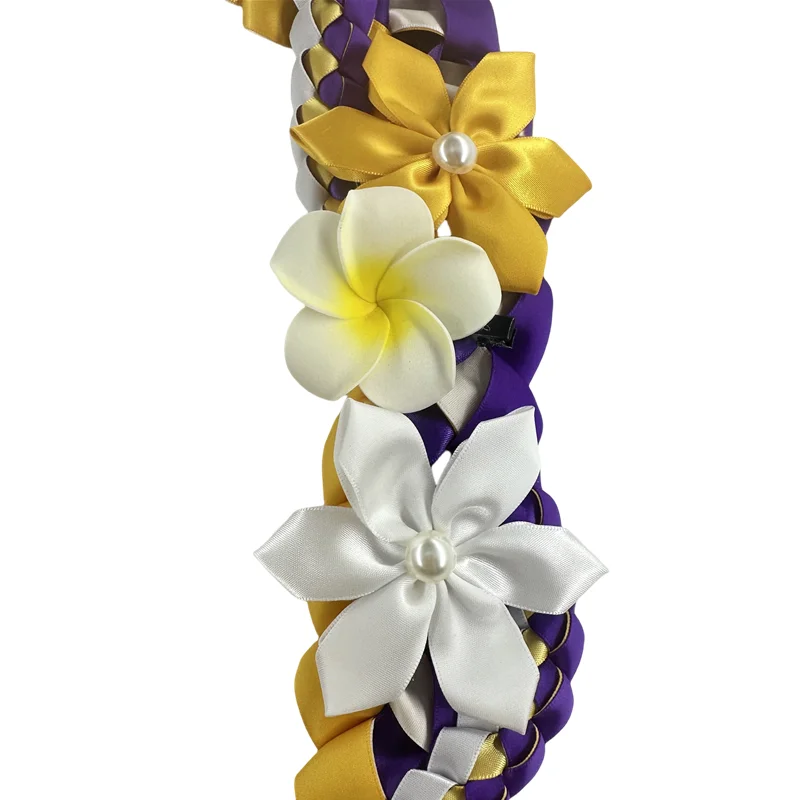White Foam Hawaiian Frangipani Artificial Plumeria Flower Wreath Floral DIY  Wedding ribbon lei