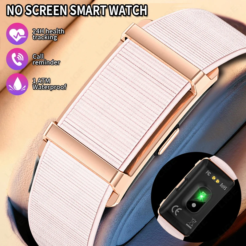 

Новые умные часы без экрана для женщин, спортивные, для активного отдыха, с монитором сердечного ритма, водонепроницаемые 1ATM, новые смарт-часы для Android и iOS 2026