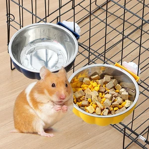 Mangkuk Makanan Gantung Hewan Peliharaan Pengangkat Bergerak Mangkuk Air Baja Tahan Karat Berbentuk Labu untuk Perlengkapan Makan Hewan Peliharaan Kucing Burung Hamster Kelinci 10 mangkuk makanan kelinci penjualan terbaik - №
