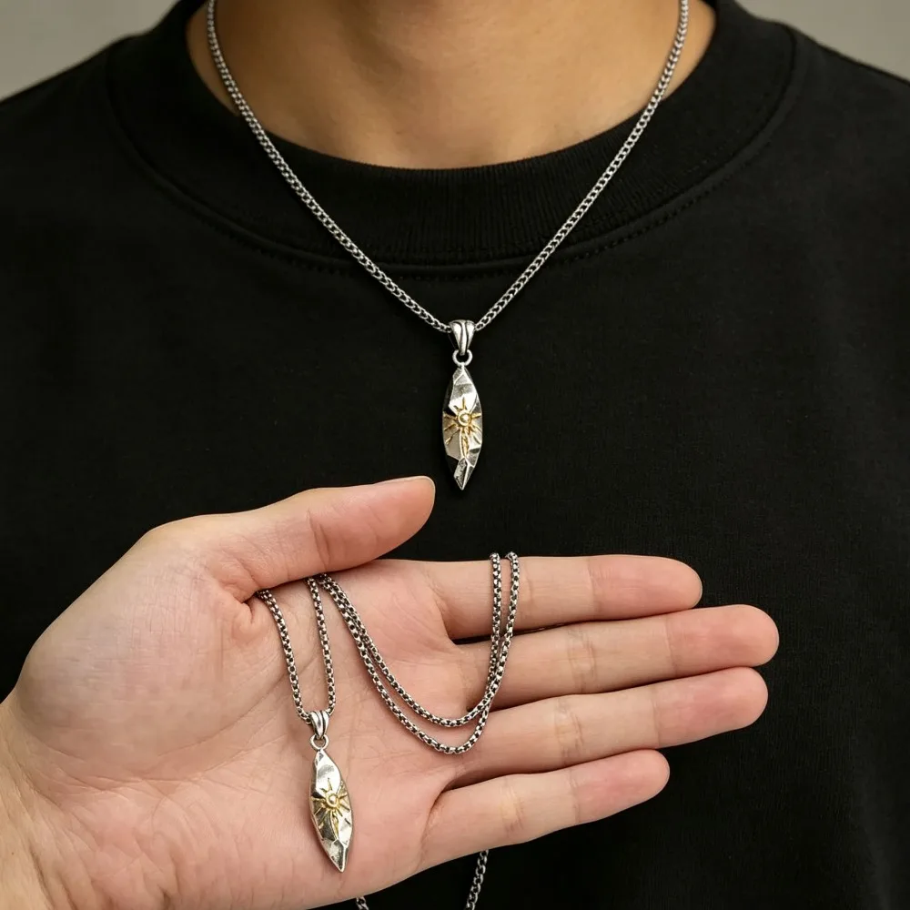 Men Women Vintage Wishing Stone Meteorite Pendant Necklace Neutral Zinc Alloy Daily Casual Party Birthday Holiday Accessory Gift
