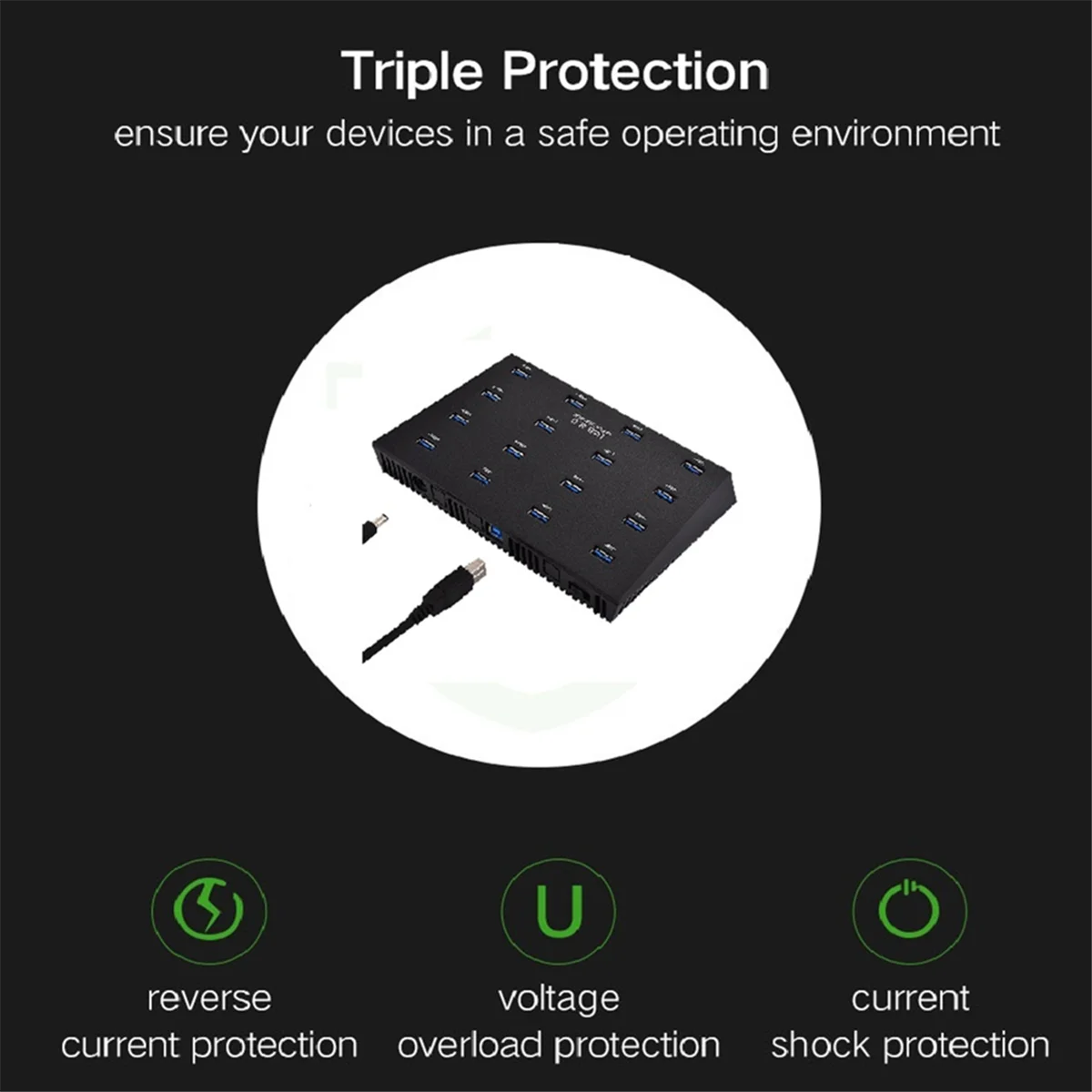 T36C A-163 25W Powered Super Data Speed 5Gbps 16 Ports USB3.0 Duplicator Hub USB Flash Driver Copier EU PLUG