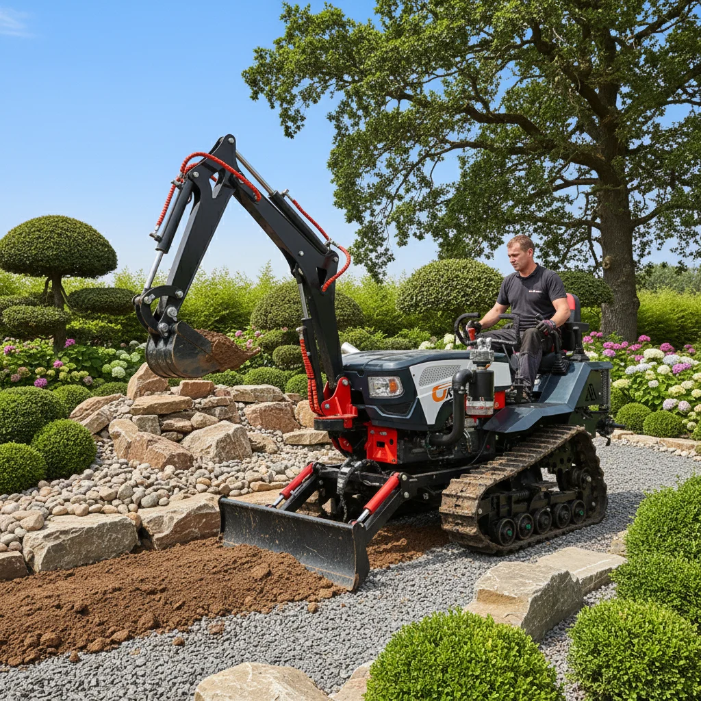 

Grace Orchard Garden Crawler Tractor With Excavator 25HP 35HP Diesel Farming Tiller Machine