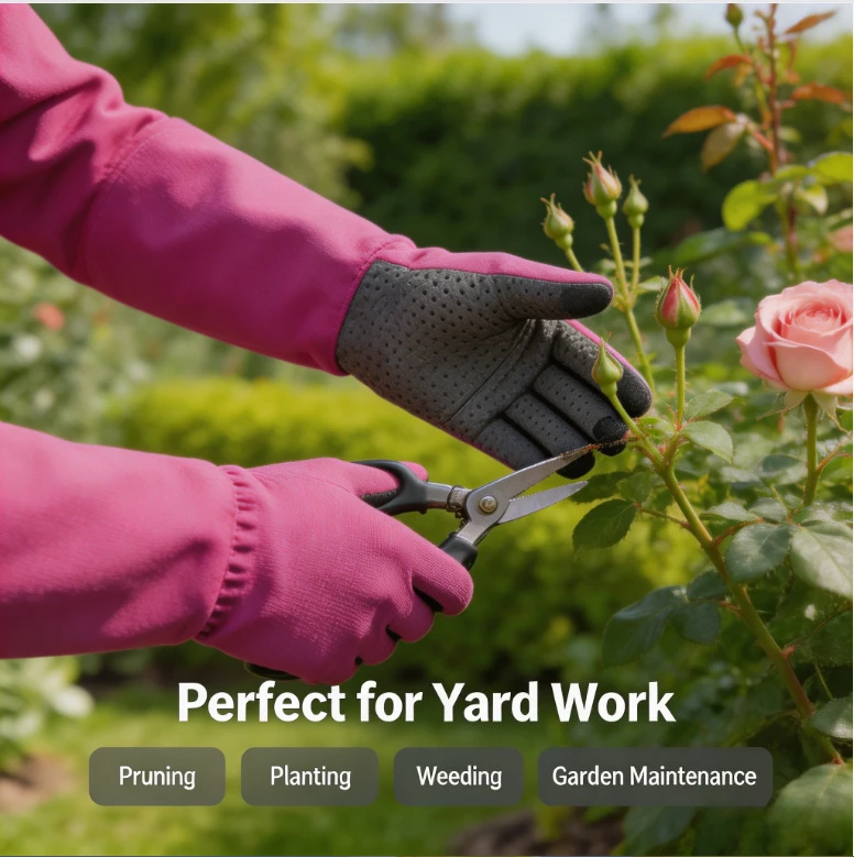 Long Gardening Touch Screen Work Gloves Thorn Wear‑Resistant Non‑Slip Breathable Garden Gloves for Yard Pruning Planting