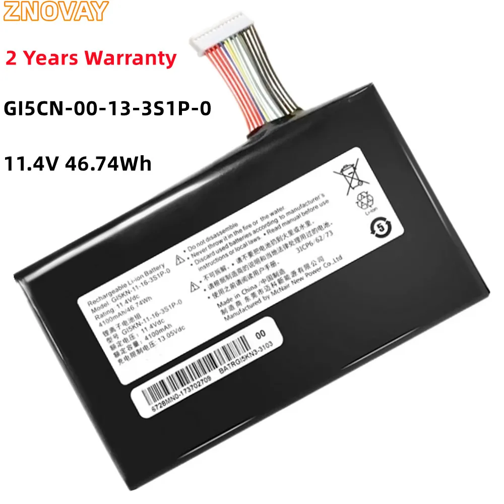 

ZNOVAY GI5CN-00-13-3S1P-0 46.74Wh Battery For HASEE Z7M-KP5GC Z7M-KP7GC GE5S02 MACHENIKE T90-Ti3C T90-T6CS T90-T6Cw T90-T1C