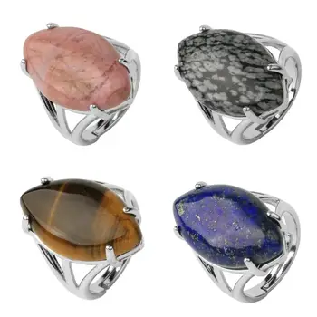 橢圓形天然紫水晶戒指,男女皆宜,復古波西米亞哥德風,蒸氣龐克風格,適合萬聖節派對 8 最佳銷售 天然寶石戒指 - №1