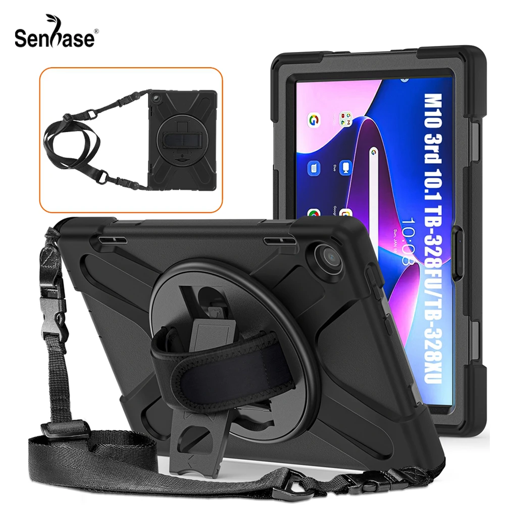 

Shockproof Kids Safe PC + Silicon Stand Shoulder Strap Cover For Lenovo Tab M10 3rd Gen 2022 10.1 inch TB-328FU TB-328XU Case