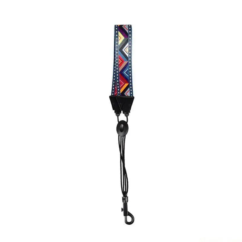 31BE Soft Padded Saxophone Neck Strap Rainbow Braided Pattern for Alto Sax