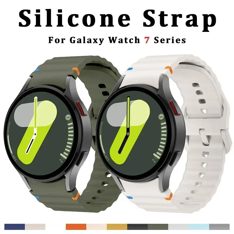 Original Silicone band for Samsung Watch 7 6 5 pro 44mm 40mm 45mm FE Sport Bracelet For Galaxy Watch 6Classic 43mm 47mm Strap