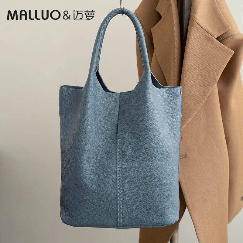 Bucket Bag Ladies Luxury Women Tote Bag Casual Genuine Cow Leather Shoulder Bags ladies Tote Handbags Big Shopper Bag for Female