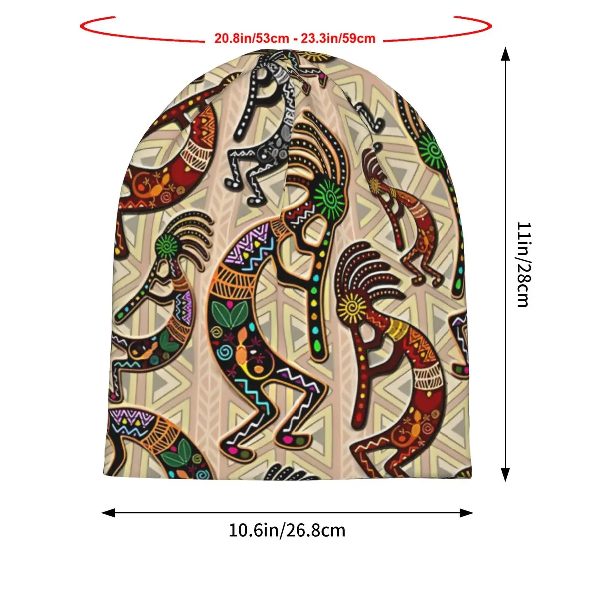 Kokopelli Rainbow Colors Men Women Thin Beanies Cycling Ski Cap Double Layer Fabric Bonnet Hat