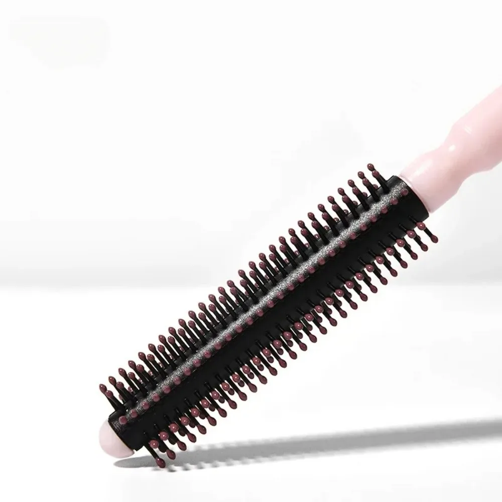 Mini Round Roll Hair Comb Professional Anti Static Detangling Hair Brush Wavy Curly Styling Pink Scalp Massage Comb Hairdresser