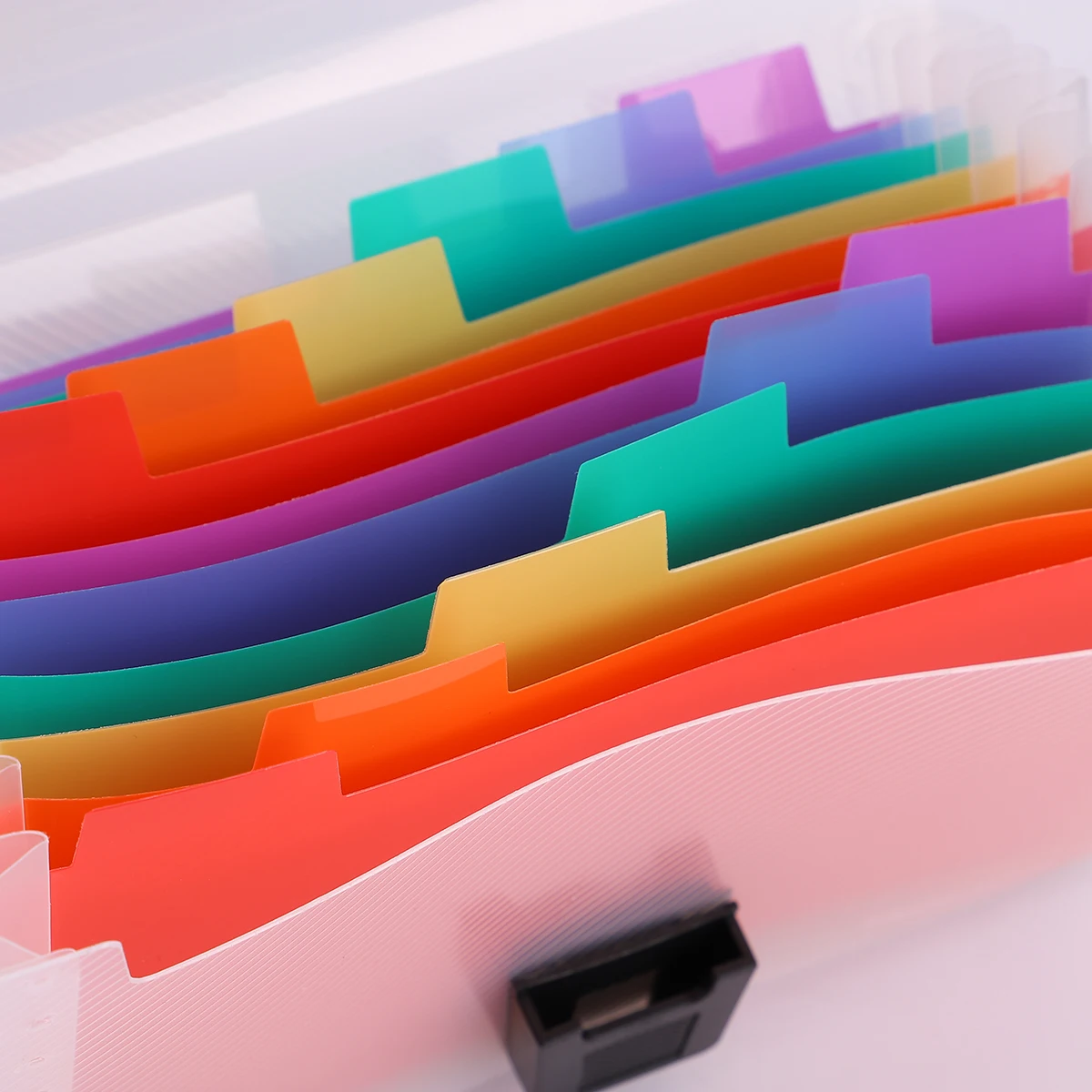 

2Pcs File Folder Plastic 13 Pockets Button Closure Document ganizer Home Office School Storage Solution Folder Bag