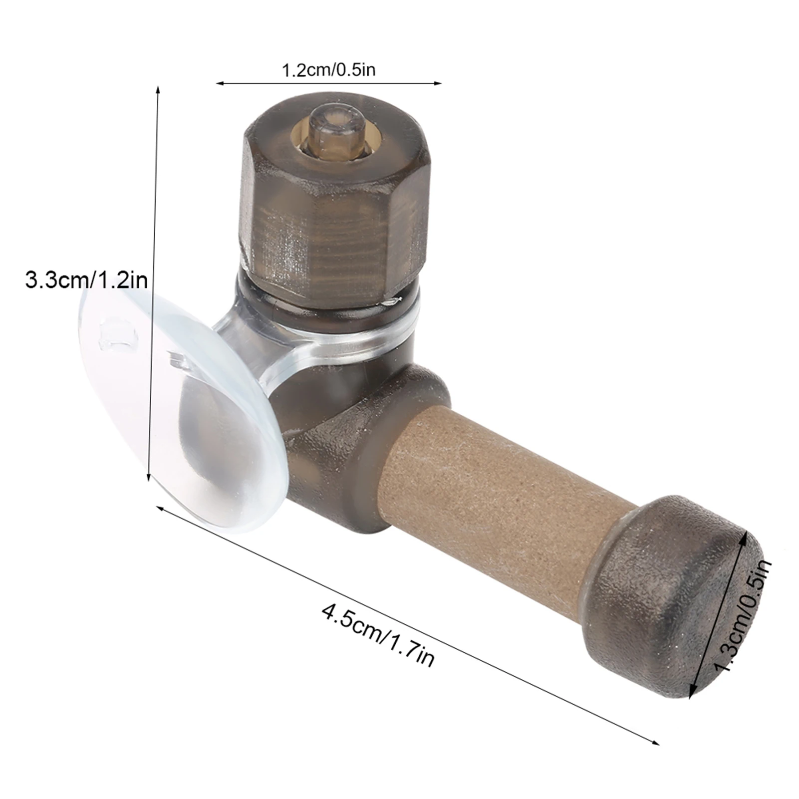 Kooldioxidediffuser ABS Eenvoudige CO2-verstuiver met zuignap voor aquariumapparatuur