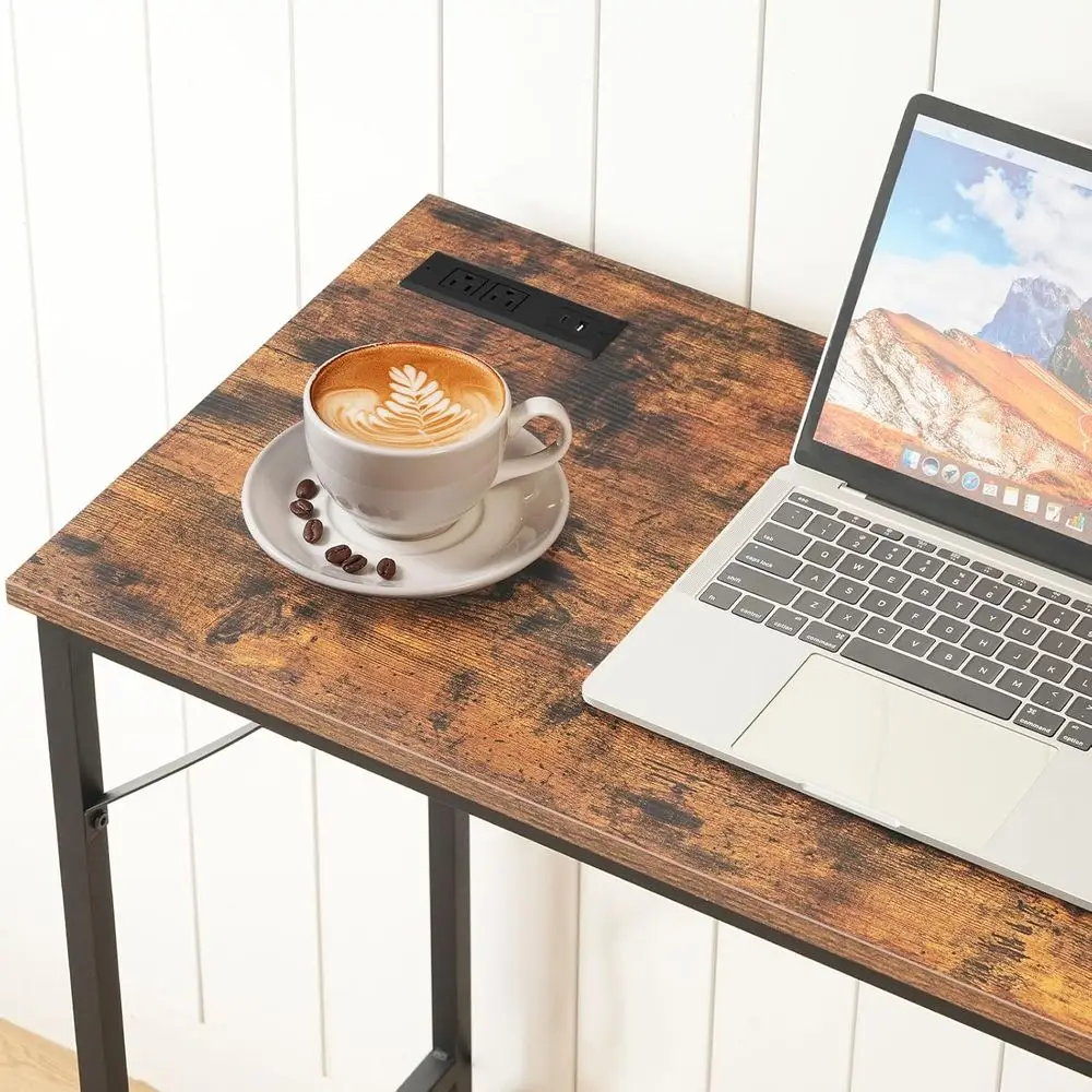 Set tavolo da bar rustico 39,4 con piano alto con 3 sedie e stazione di ricarica per cucina, colazione, piccoli spazi