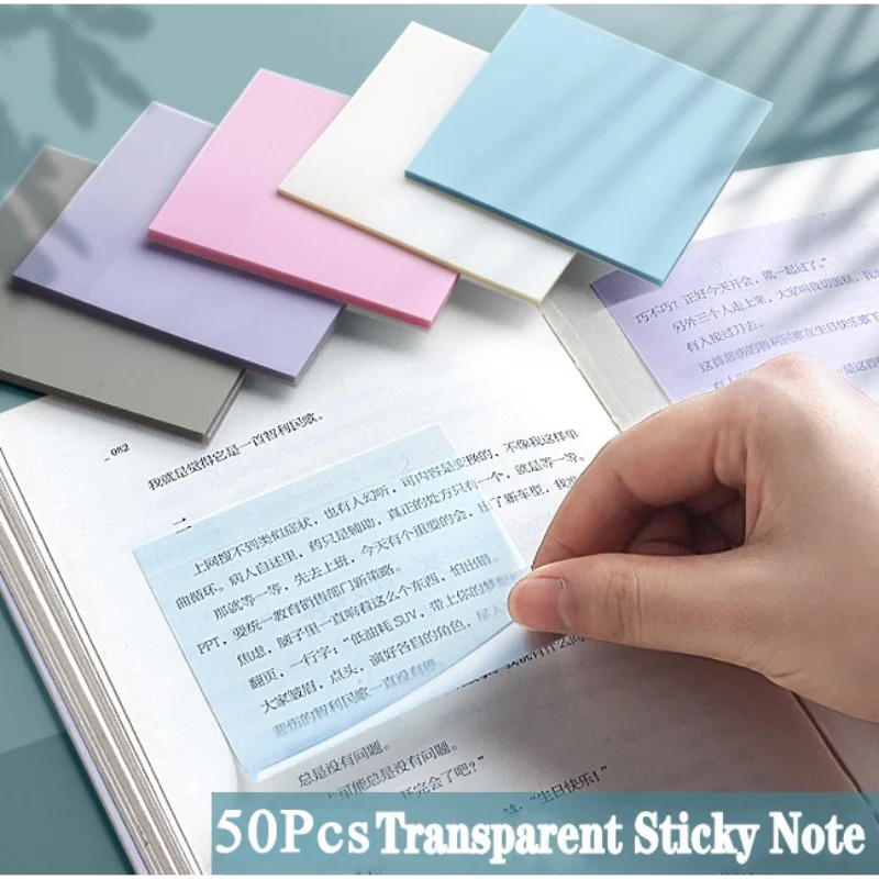 Diaphanous Sticky Posted It Waterproof PET Transparent Sticker Note Bookmark Marker Office School Student Supplies Stationery