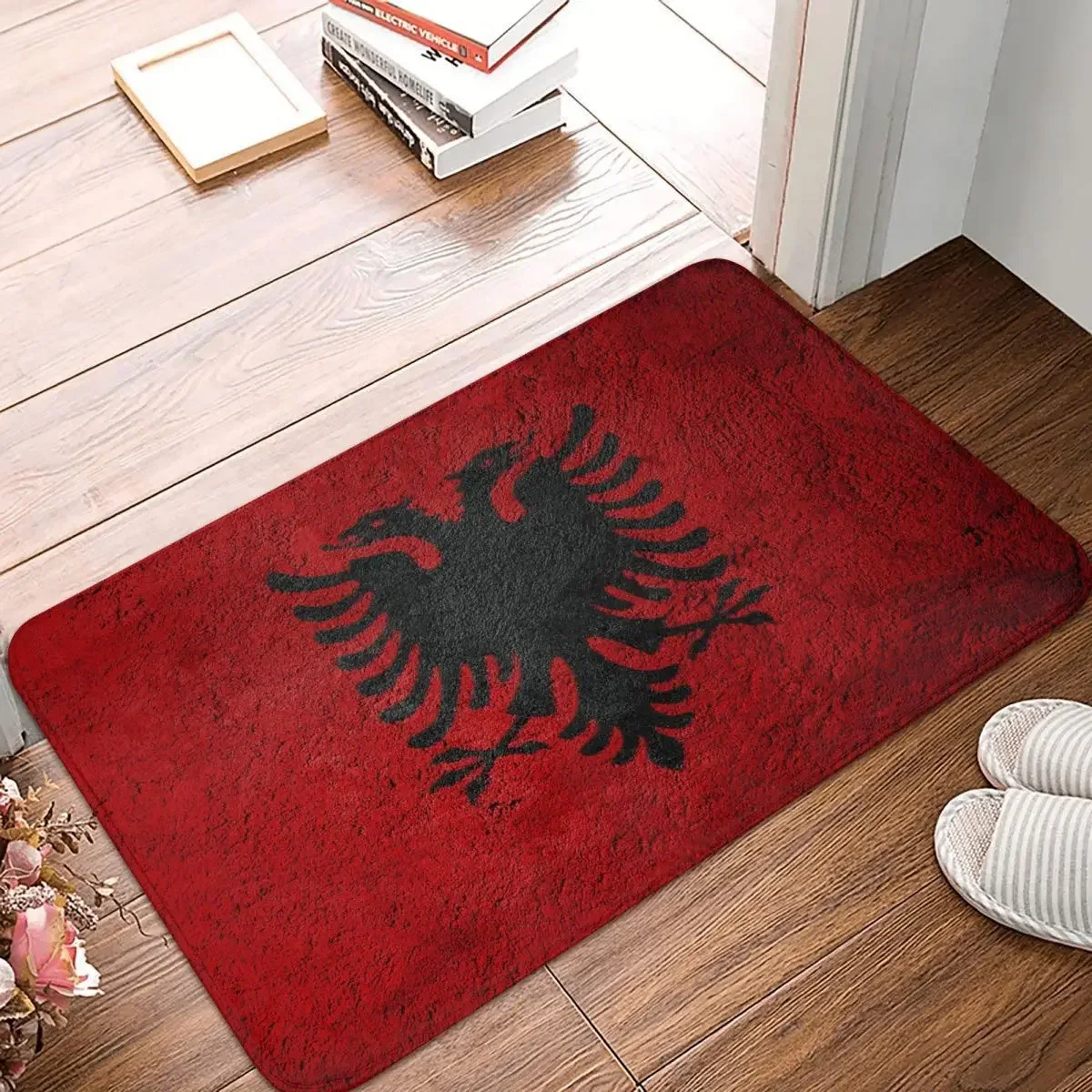 Albania Flag Doormat Rug Carpet Mat Footpad Polyester Non-slip Durable Entrance Kitchen Bedroom Balcony Toilet