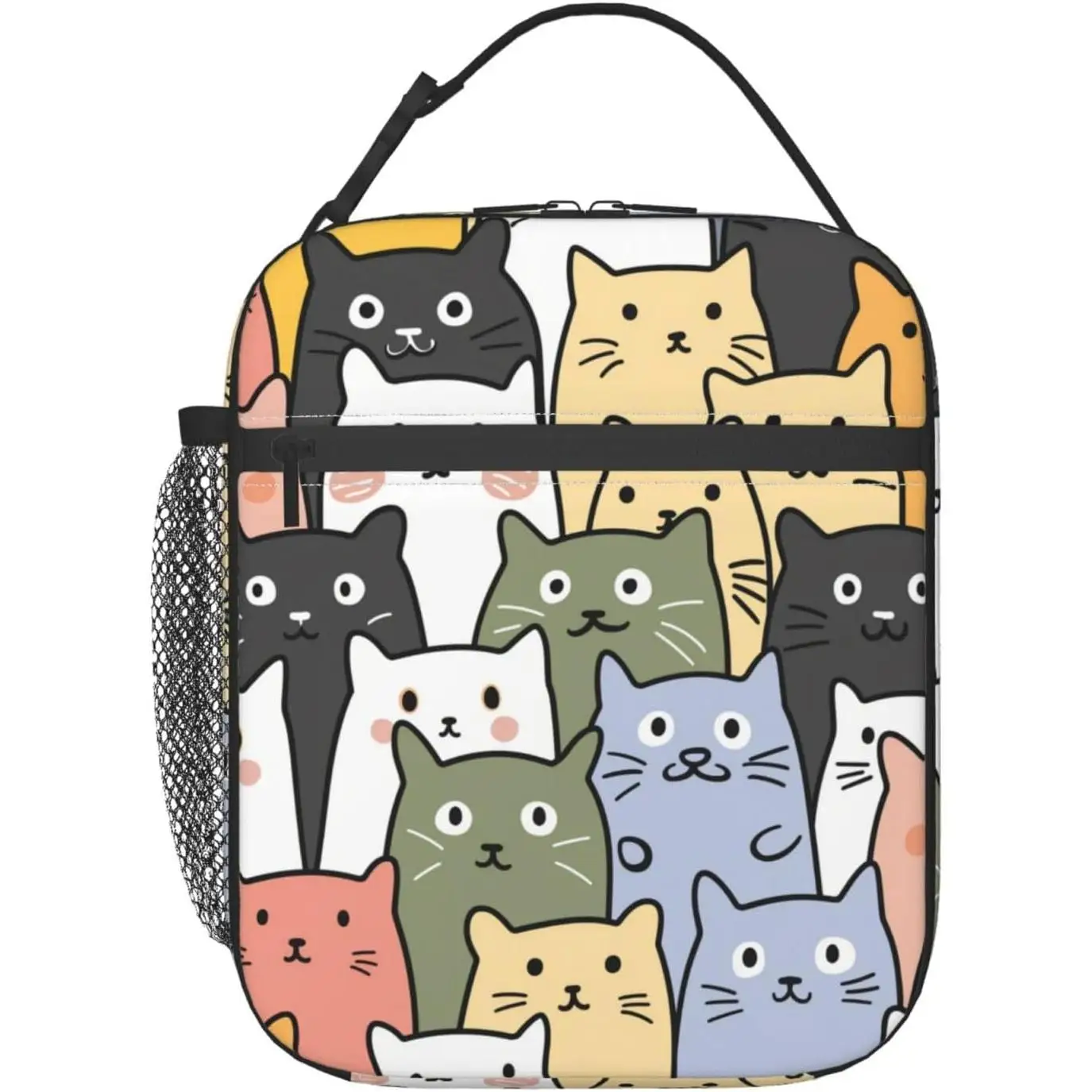 

Изолированный ланч-бокс для девочек, мужчин, мальчиков, женщин, кошек, ланч-бокс для работы, пикника, школы, путешествий, пешего туризма, пляжа или рыбалки, полиэстер