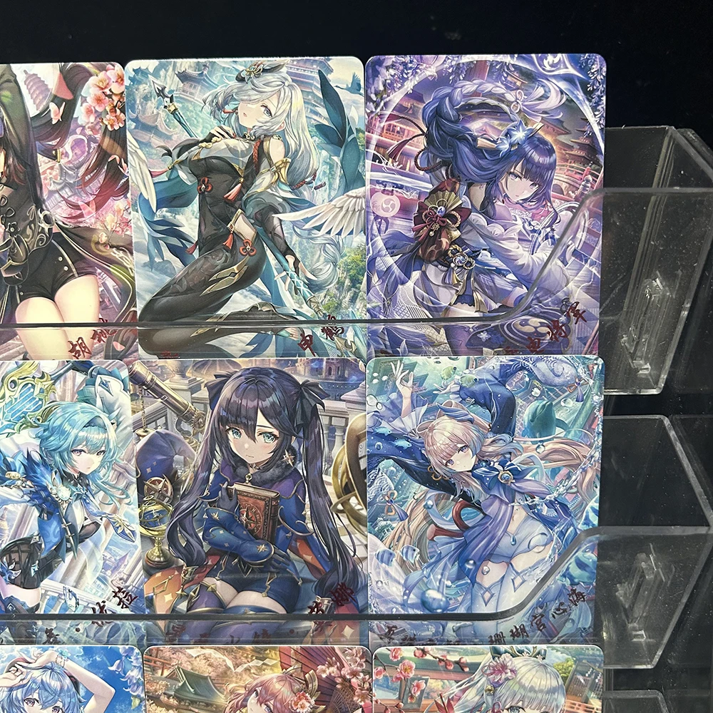 14 Pçs/set Bonito Anime Jogo Genshin Impact Coleção Cartão Keqing Raiden Shogun Kamisato Ayaka Cartão de Coleção de Personagens Sexy