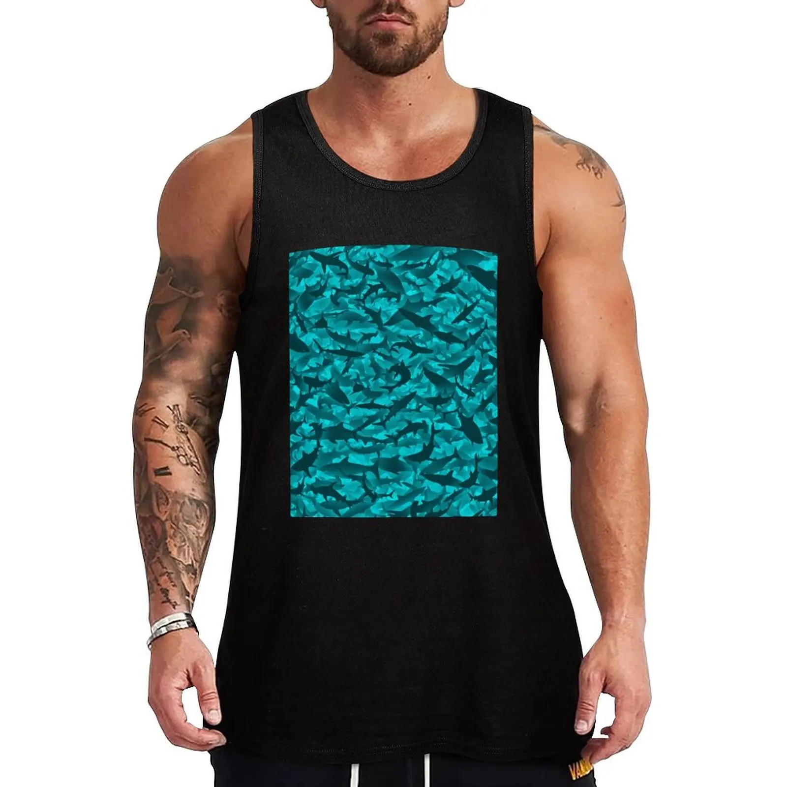 

Sharks Tank Top men clothing cotton t-shirts man Male clothes basketball clothing