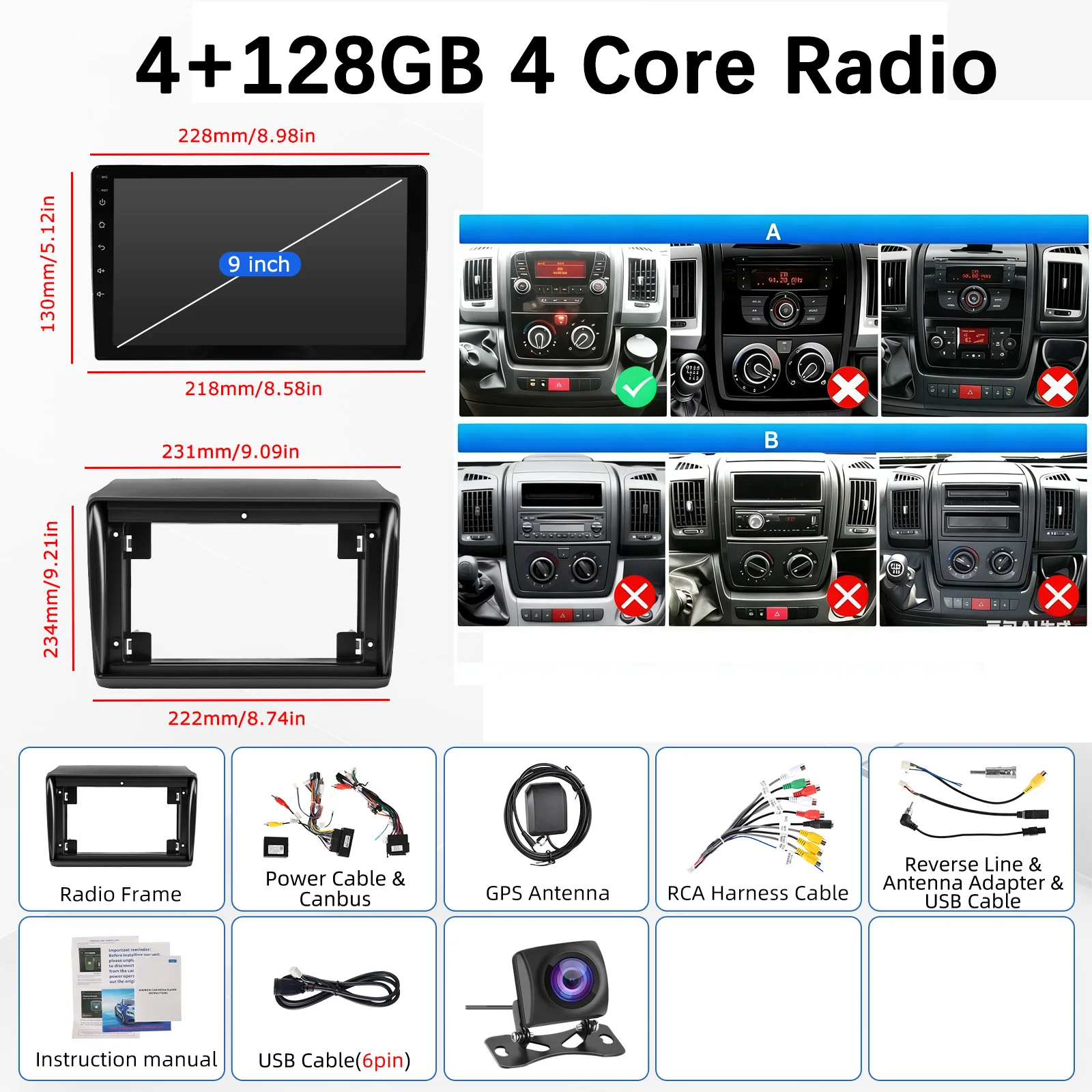 Android 15 autoradio voor Fiat Ducato 2005-2023 Citroen Jumper Peugeot Boxer draadloze Carplay Android Auto multimediaspeler BT
