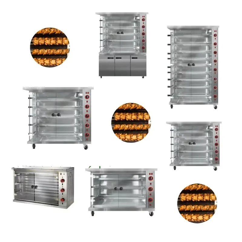 Hot Selling Vertical 3 Sticks LPG Chicken Rotisserie Oven 360° Auto Rotating Roast Duck Grill Machine for Catering