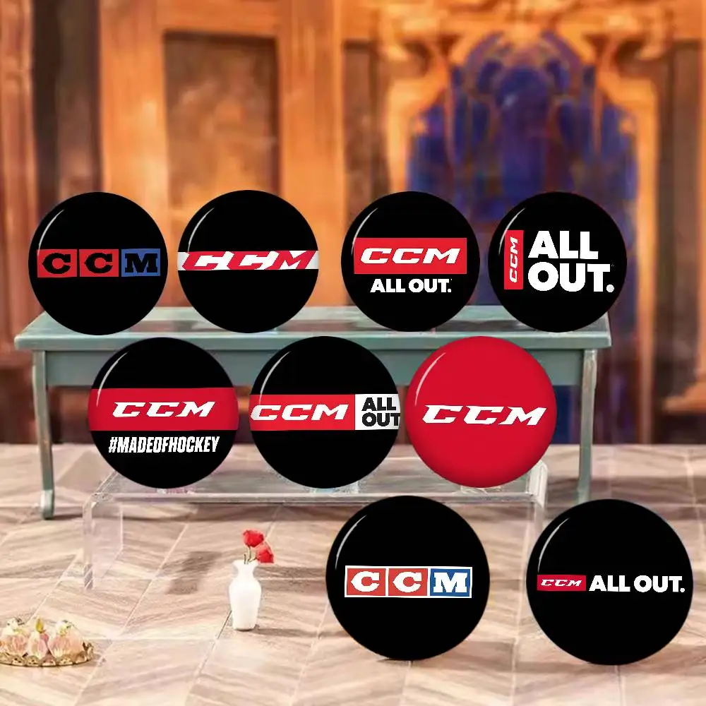 CCM Retro Ice Hockey Logo Soft Button Pin Bright Printed Icon Gift For Friends Badge Collar Brooch Lapel Pin Metal