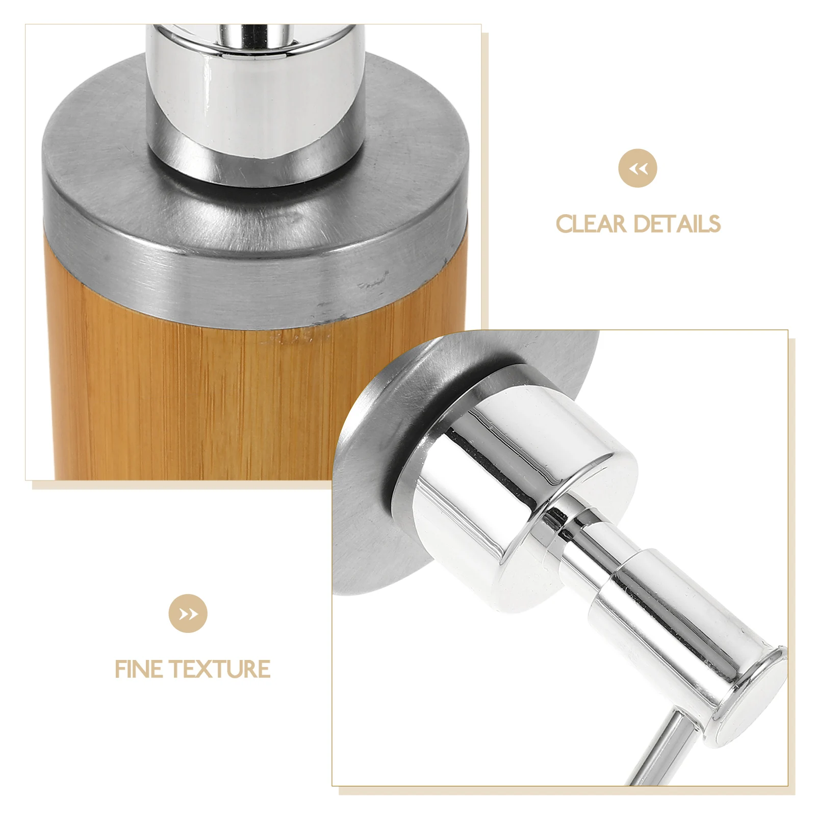 

Refillable Press Type Soap Dispenser Plastic Bamboo Bathroom Kitchen Lotion Shampoo Container Cleansing Foam Bottle For