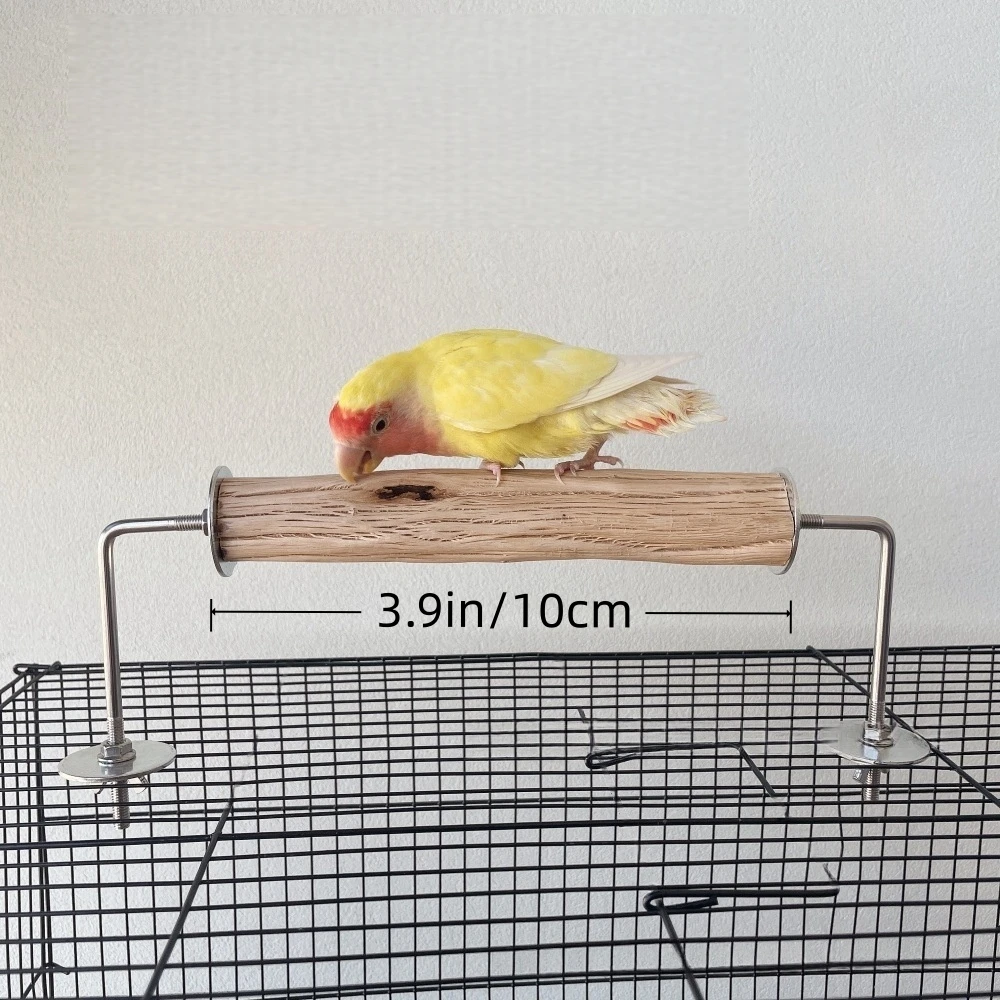 

Bird Perch Stand with Metal Holder Chewing Stick for Parrots Cockatiel Lovebird Budgie Conure Bird Cage Accessory