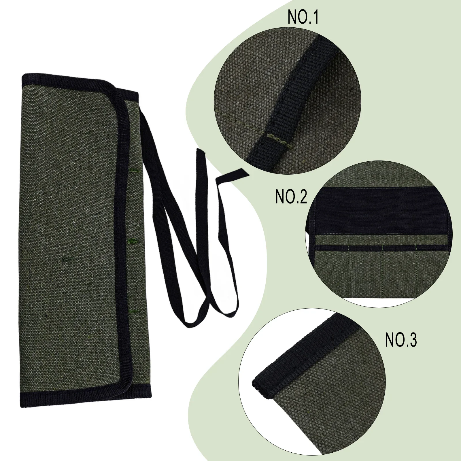 Pockets Design Hanging Tool Storage Bag Convenient Storage Reliable Construction Roll Up Pouch Screwdrivers Sturdy Flat Tools