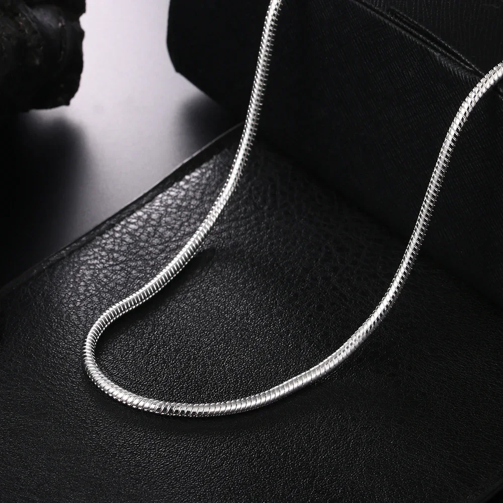 قلادة عظمية ثعبان فضة إسترليني للنساء ، هدية خطوبة زفاف ، أزياء رائعة ، مجوهرات 3 من 16 إلى 24" #6