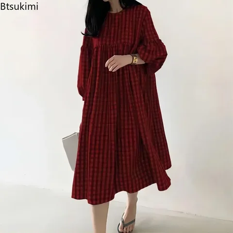 Винтажное клетчатое платье Btsukimi из хлопка