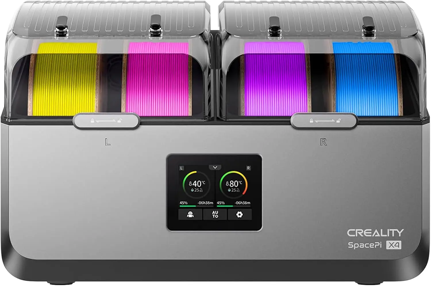 

Сушилка для филамента 3D-принтера на 4 катушки с двойным PTC-нагревом, контейнер-дегидратор для хранения PLA, PETG, ABS, нейлона, TPU