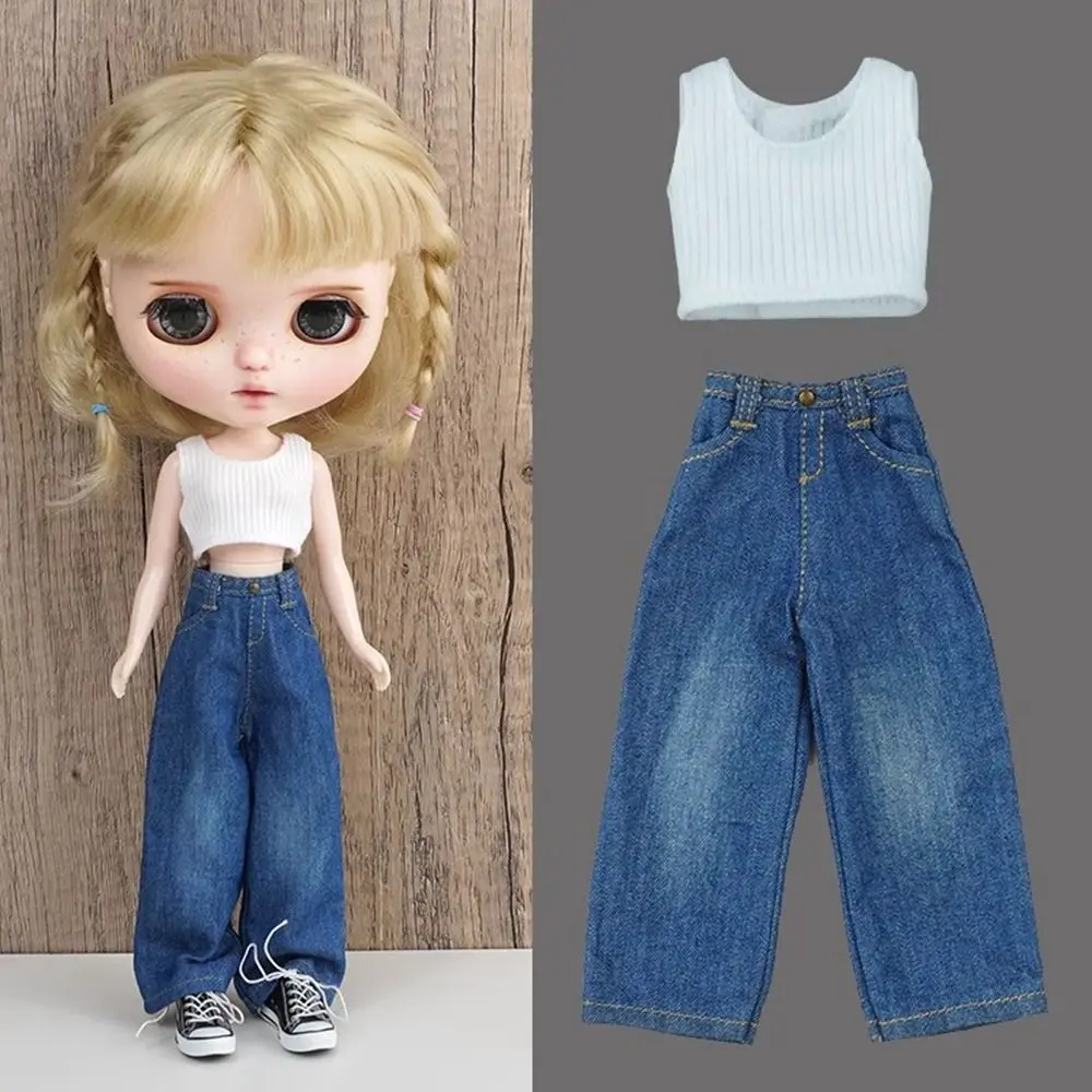 カジュアルウェアかわいい Tシャツベスト手作りファッションジーンズズボン DIY アクセサリー子供のおもちゃリカちゃん ob24/26/27 人形