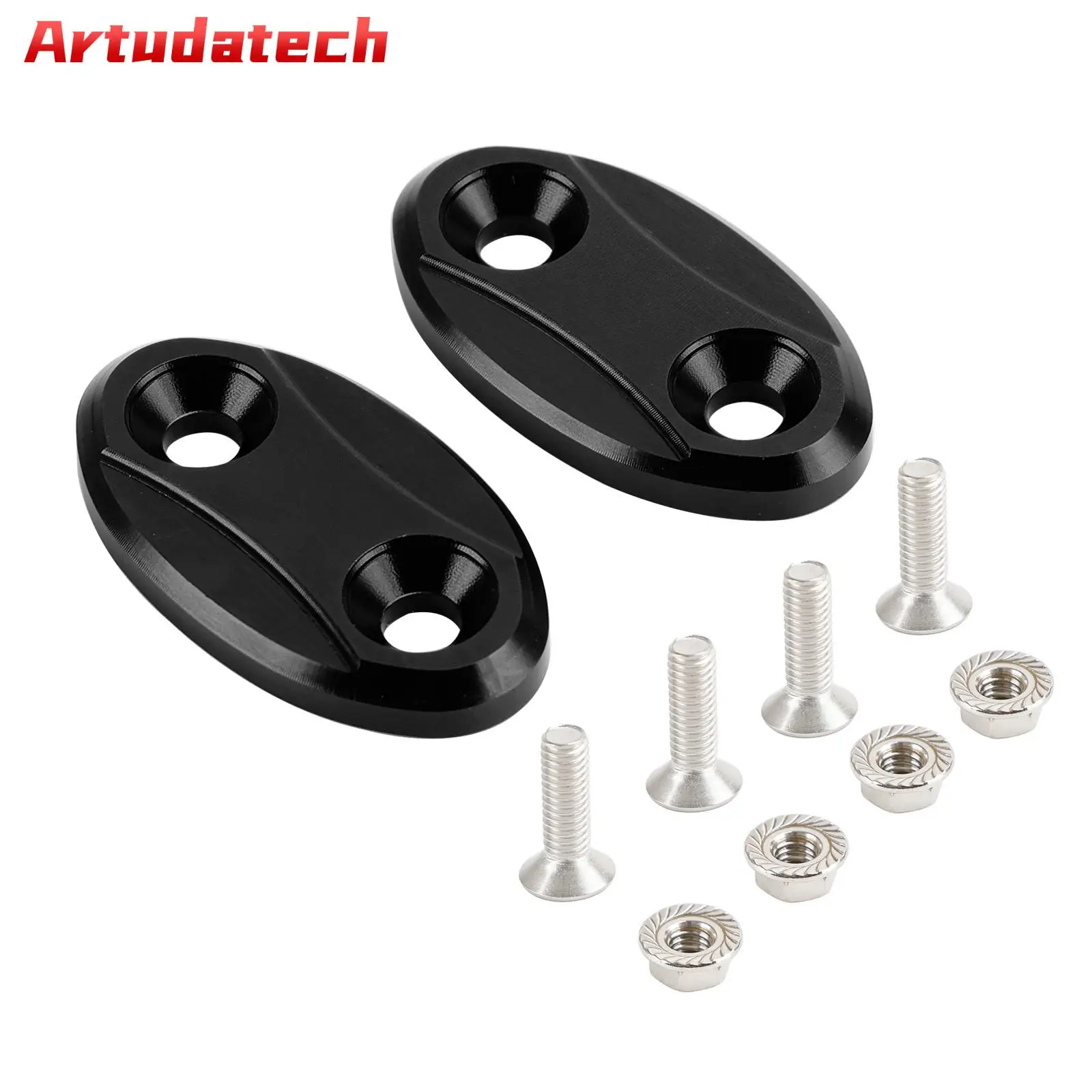 

Artudatech Black mirror delete blanking block off plates fits Kawasaki ZX-6R ZX6R 2003-2004