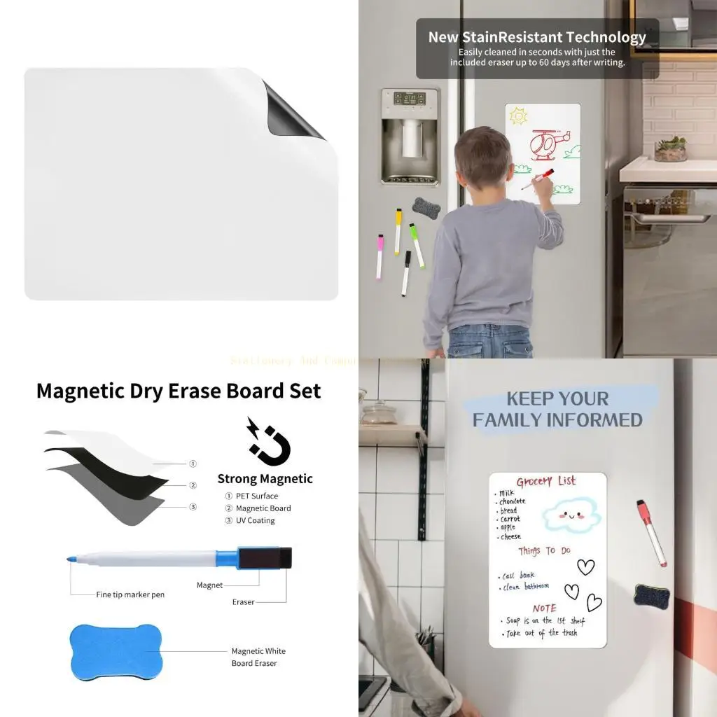Bảng trắng từ tính dành cho tủ lạnh Family Planner Bảng tẩy khô từ tính
