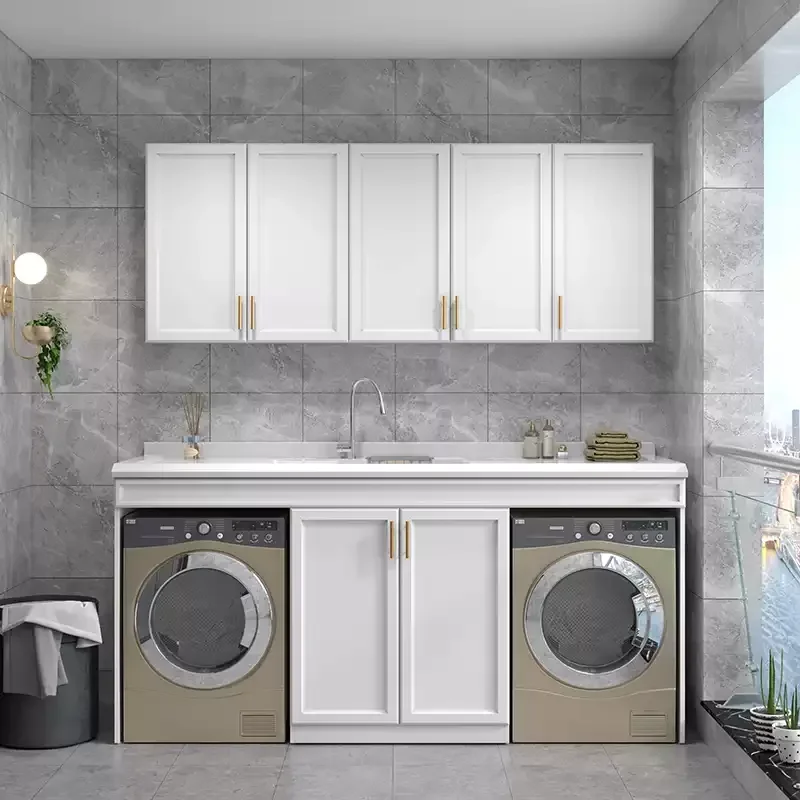 

TQH balcony washing machine cabinet dryer double machine combined cabinet drum significant other space aluminum cabinet