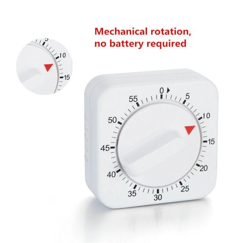 A2BE 60 minutes Mechanical Kitchen Cooking Countdowns Timers No Battery Need Square